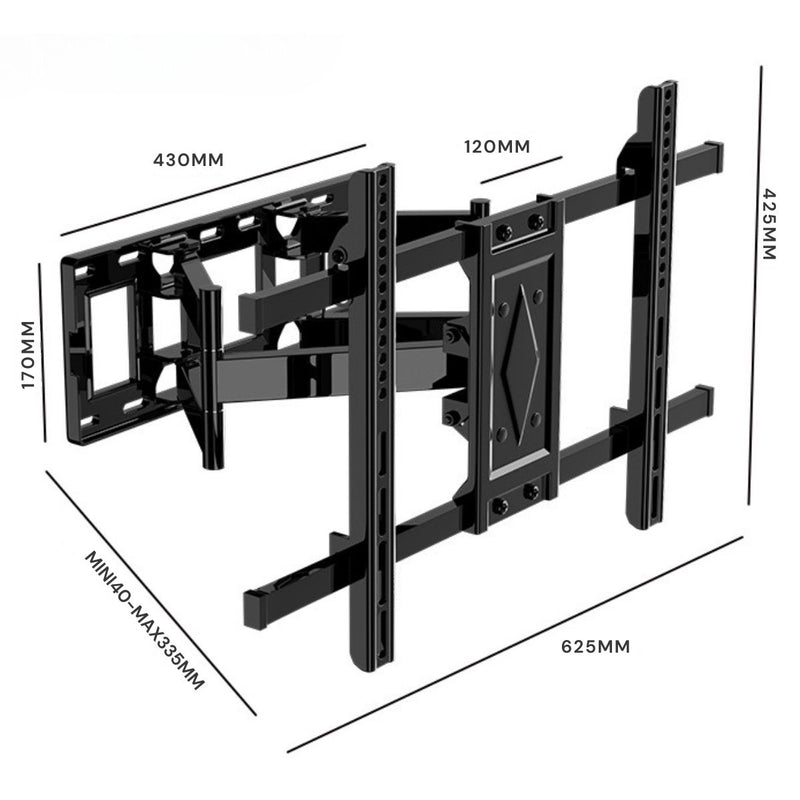 Soporte De TV Ajustable Telescópico Para Pantallas 40-80” Con Inclinación ±5°. VESA 600×400 Mm. Brazo Giratorio Para Monitor. TU108