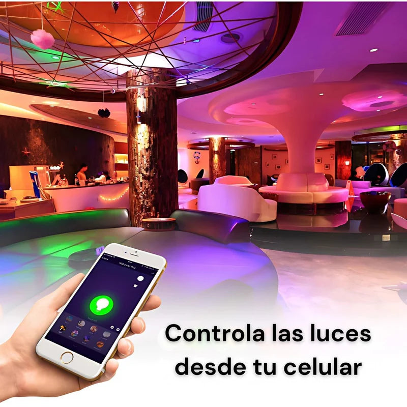 Foco LED Inteligente GU10 RGB Con App Y Control Remoto 5W. Bombilla Regulable Con Wifi+Bluetooth Compatible Con Alexa Y Google Assistant. Bombillos TU173
