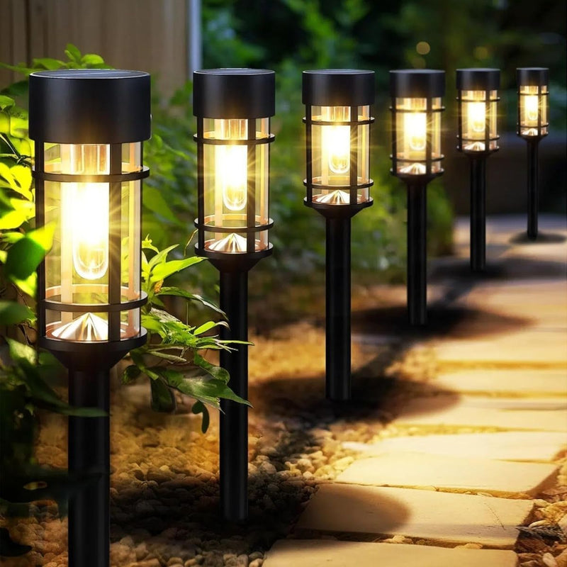 Lámpara Estaca Solar LED Para Jardín. Reflector Exterior Con Panel Solar Integrado. 54.6 Cm Alto. Batería Recargable De 900 Mah. TU196