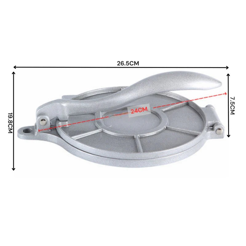 Prensa Para Tortillas De Aluminio 7.7” (19.5Cm). Tortillera Pataconera TU429