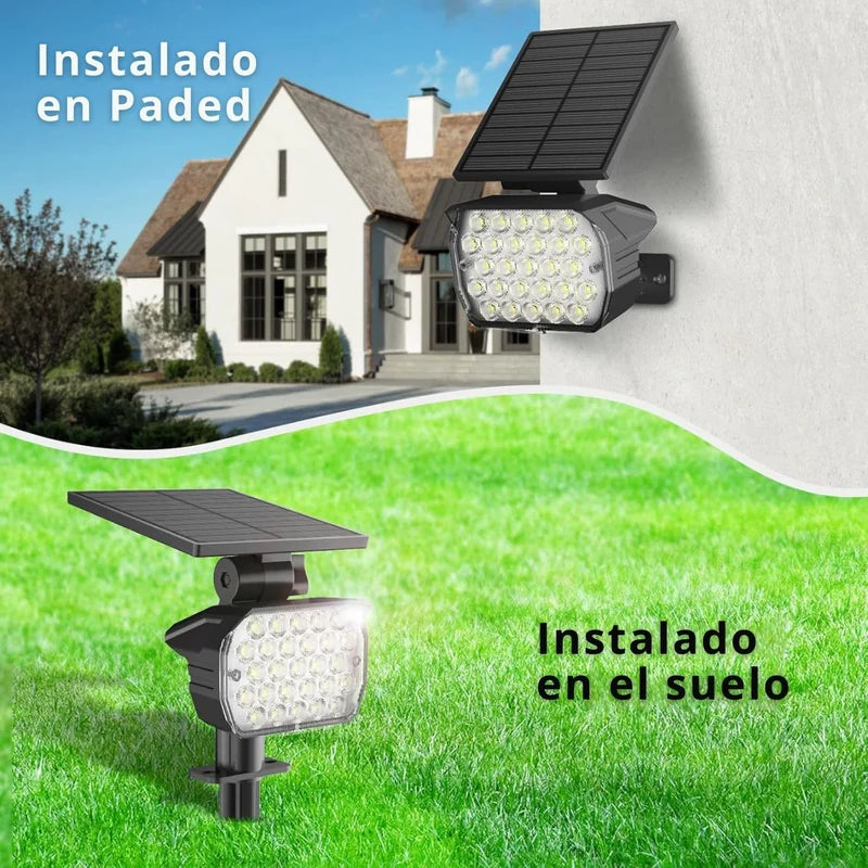 Lampara Solar LED Para Césped Tipo Estaca. (12 Unds) Foco Con Panel Solar Integrado Para Jardín IP67 Resiste Al Agua. (Luz Cálida). 3W. 3.7V. TU449