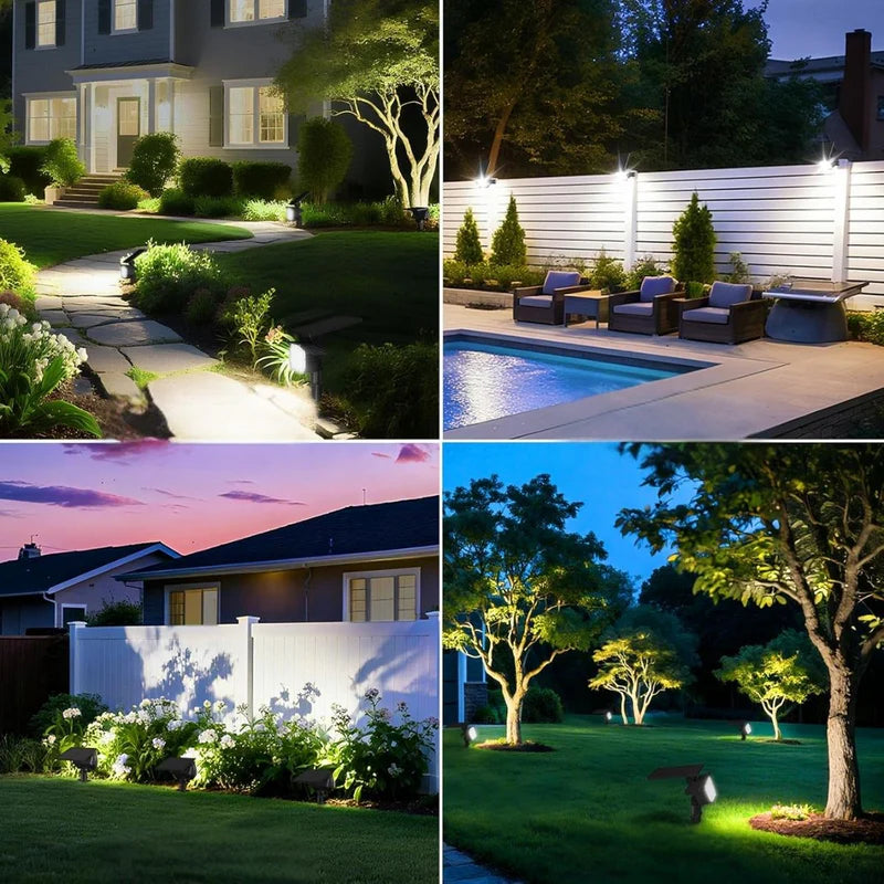 Lampara Solar LED Para Césped Tipo Estaca (6 Unds) Foco Con Panel Solar Integrado Para Jardín IP67 Resiste Al Agua. (Luz Blanca). 3W. 3.7V. TU450