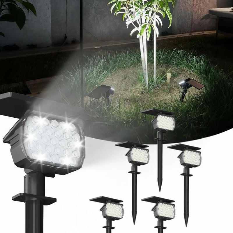 Lampara Solar LED Para Césped Tipo Estaca (6 Unds) Foco Con Panel Solar Integrado Para Jardín IP67 Resiste Al Agua. (Luz Blanca). 3W. 3.7V. TU450