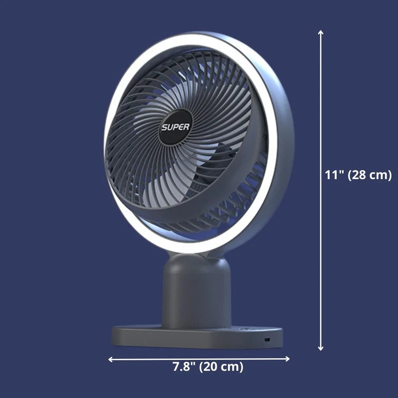 Abanico Ventilador 5.5V De Escritorio Con Luz Lampara Nocturna De Bateria USB-C 1000Mah TU547