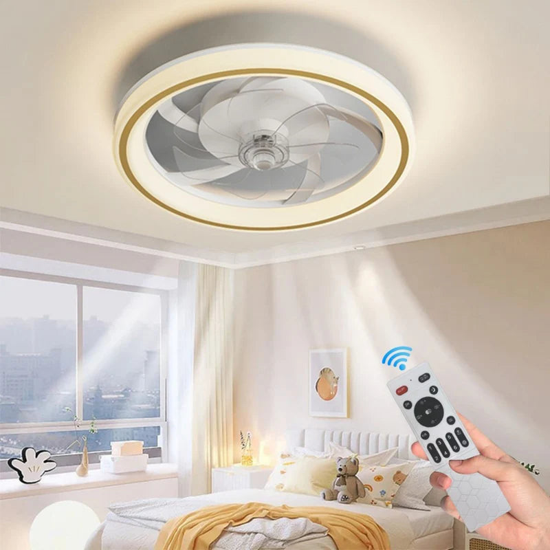 Abanico De Techo Con Luz Led Y Control Remoto. Ventilador Silencioso Con Lámpara Dimeable Integrada 18.8” (48Cm) Color Blanco TU582