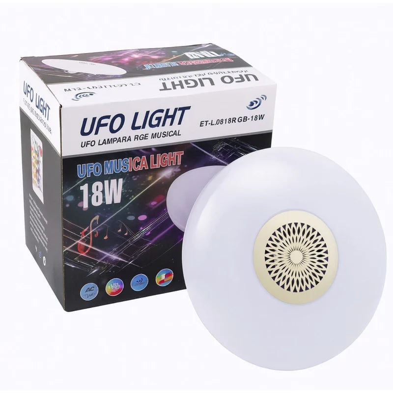 Foco LED RGB Y Luz Blanca 6500K Bluetooth Con Bocina. Lámpara Socket E27 Con Control Remoto. Bombillo Para Salas, Habitaciones, Gamers. 18W.6.3” (16CM) TU586