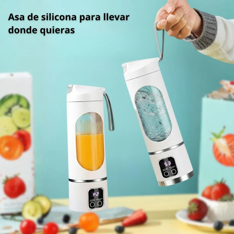 Licuadora Portátil Inalámbrica De 450Ml De 50W, 7.4V Y 18000Rpm Con Cuchilla De Acero Inoxidable De 12 Hojas. Batidora Personal Para Jugos Y Smoothies. Color Blanco TU774