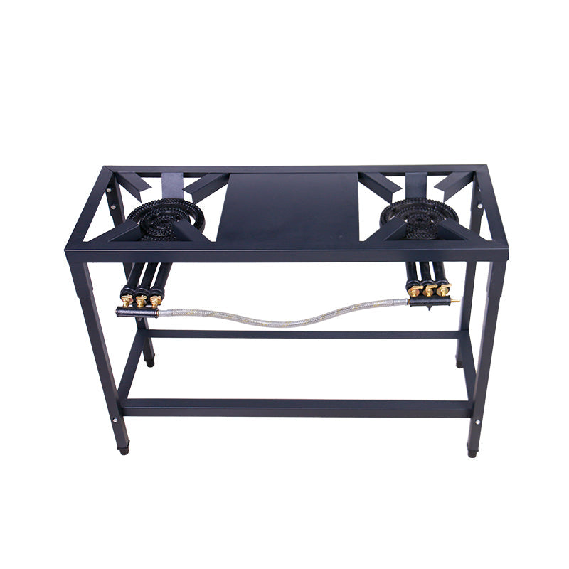 Estufa de Hierro Industrial con Patas 2 Quemadores de 3 Llaves a Gas HS-GB07G-02 2x2. Reverbero. Selecto