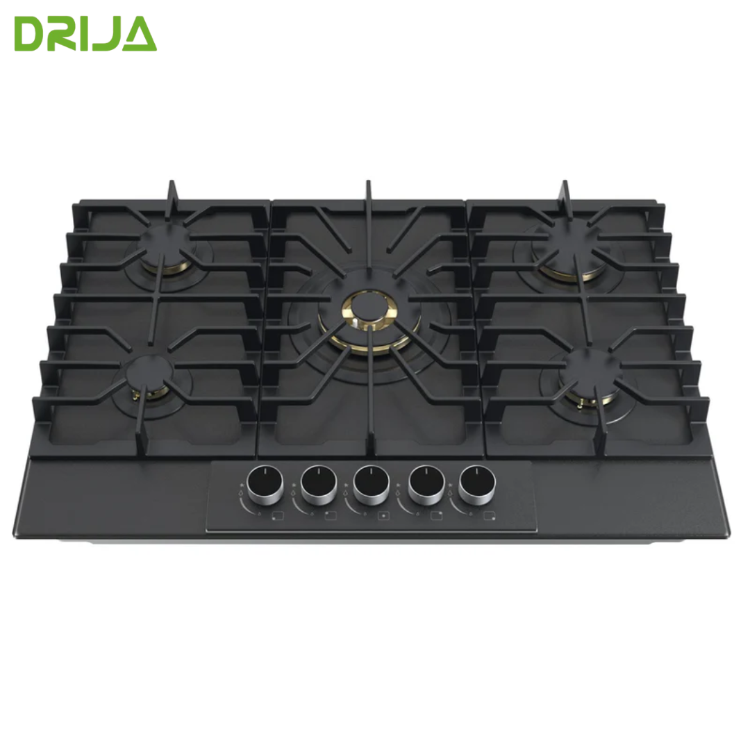 Estufa Empotrable 5 Quemadores a Gas Vidrio Templado Italia 76 30" Drija