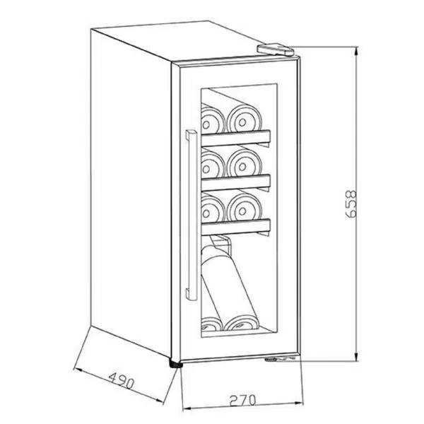 Vinera Empotrable de 8 Botellas Rejillas de Madera Deslizables Tempranillo 8 Drija