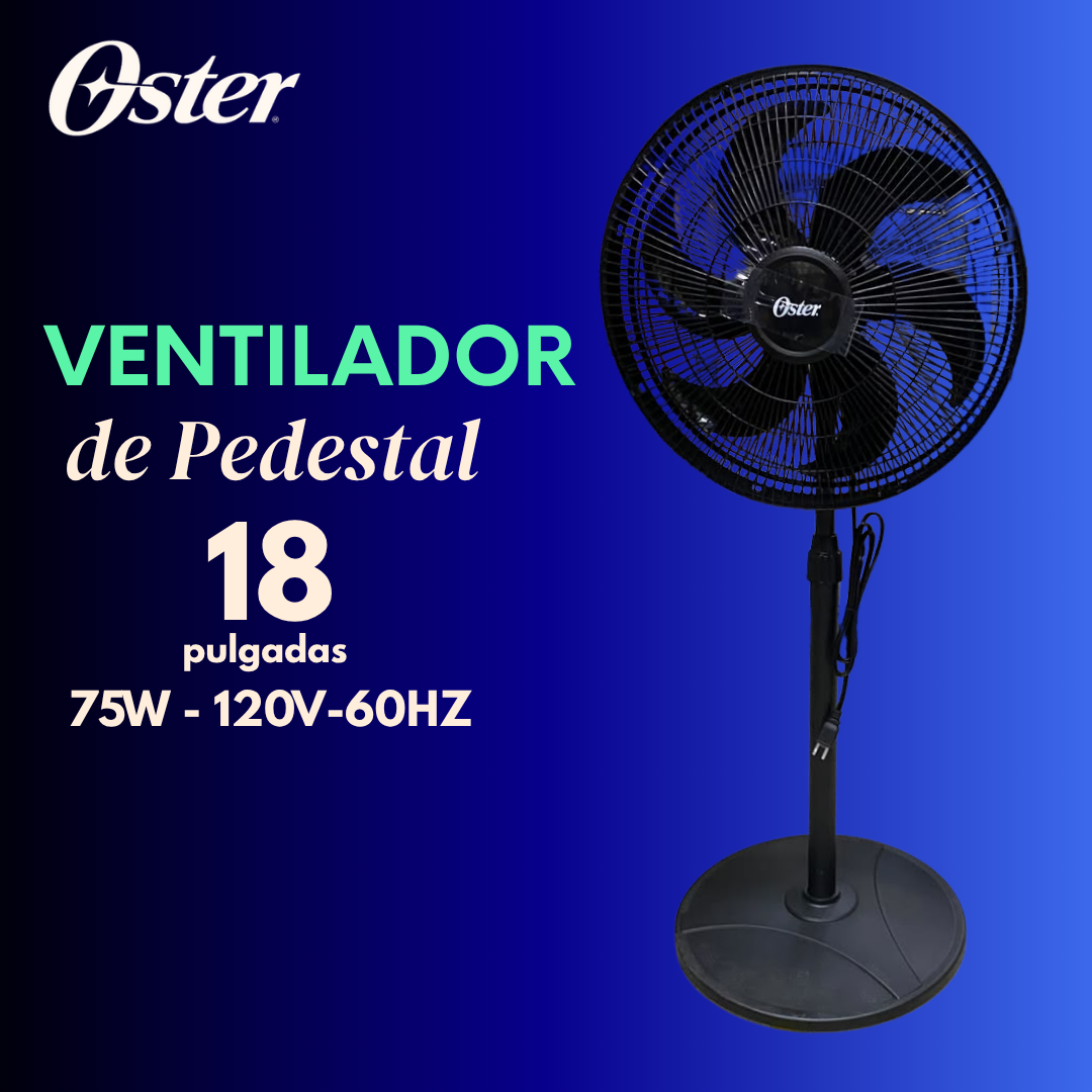 Ventilador Abanico de Pedestal 18" 75W Oster VELIST1631-6