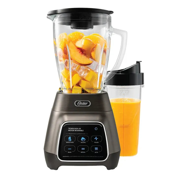 (LLEGANDO 15 DE OCTUBRE) Licuadora Oster Reversible 1000W con Pantalla Táctil, Vaso de Vidrio 1.5L y Blend-N-Go 750 ml BLSTPYG1312