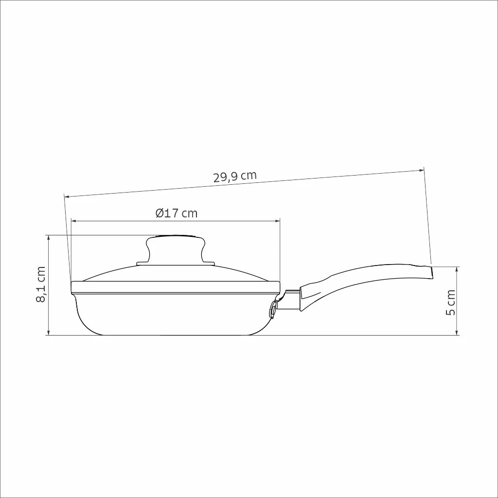 Sartén con Tapa Antiadherente Tramontina Turim 16cm – 20196/016