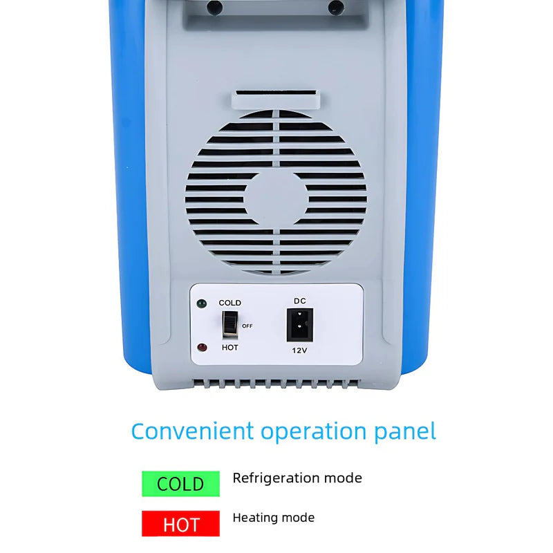 Mini Nevera Cooler Portátil 7.5L Para Auto. Hielera Para Carro12v. Función Frío 15°C Y Calor 60°C. Hielera Pequeña Color Azul. 31X17x31 Cm. AB1427