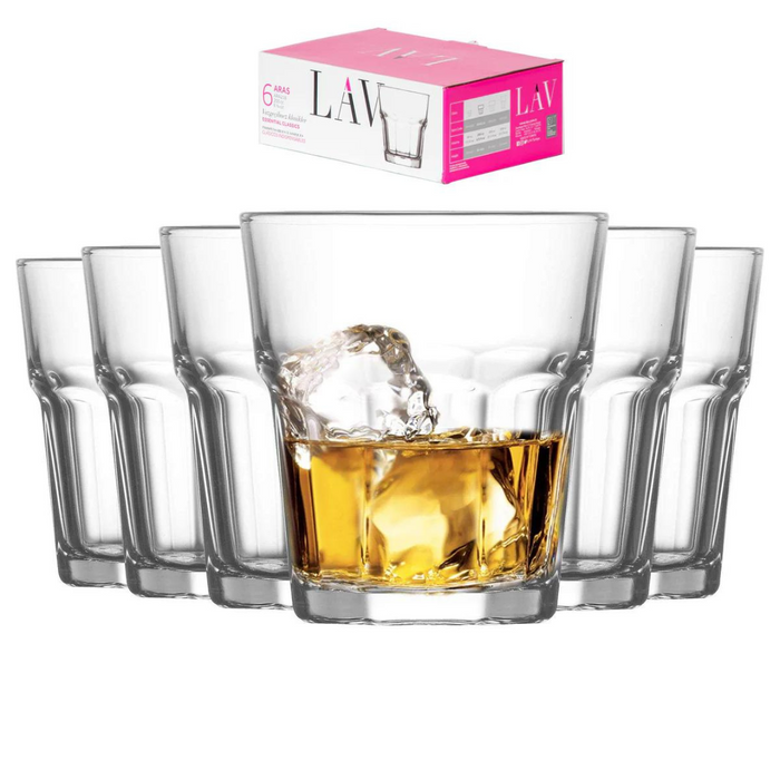 Set de 6 Vasos Aras de Whisky 10-1/4oz Vidrio LV-ARA233F LAV