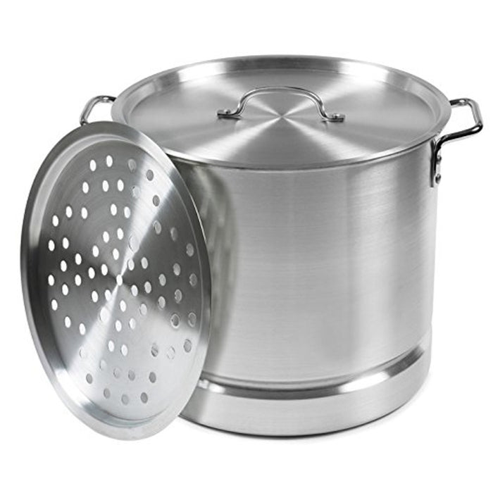 Olla de Aluminio con Vaporera de 8QT, 12QT, 16QT, 20QT, 24QT, 32QT, 40QT, 52QT, 60QT & 80QT