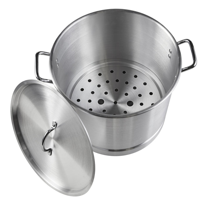 Olla de Aluminio con Vaporera de 8QT, 12QT, 16QT, 20QT, 24QT, 32QT, 40QT, 52QT, 60QT & 80QT