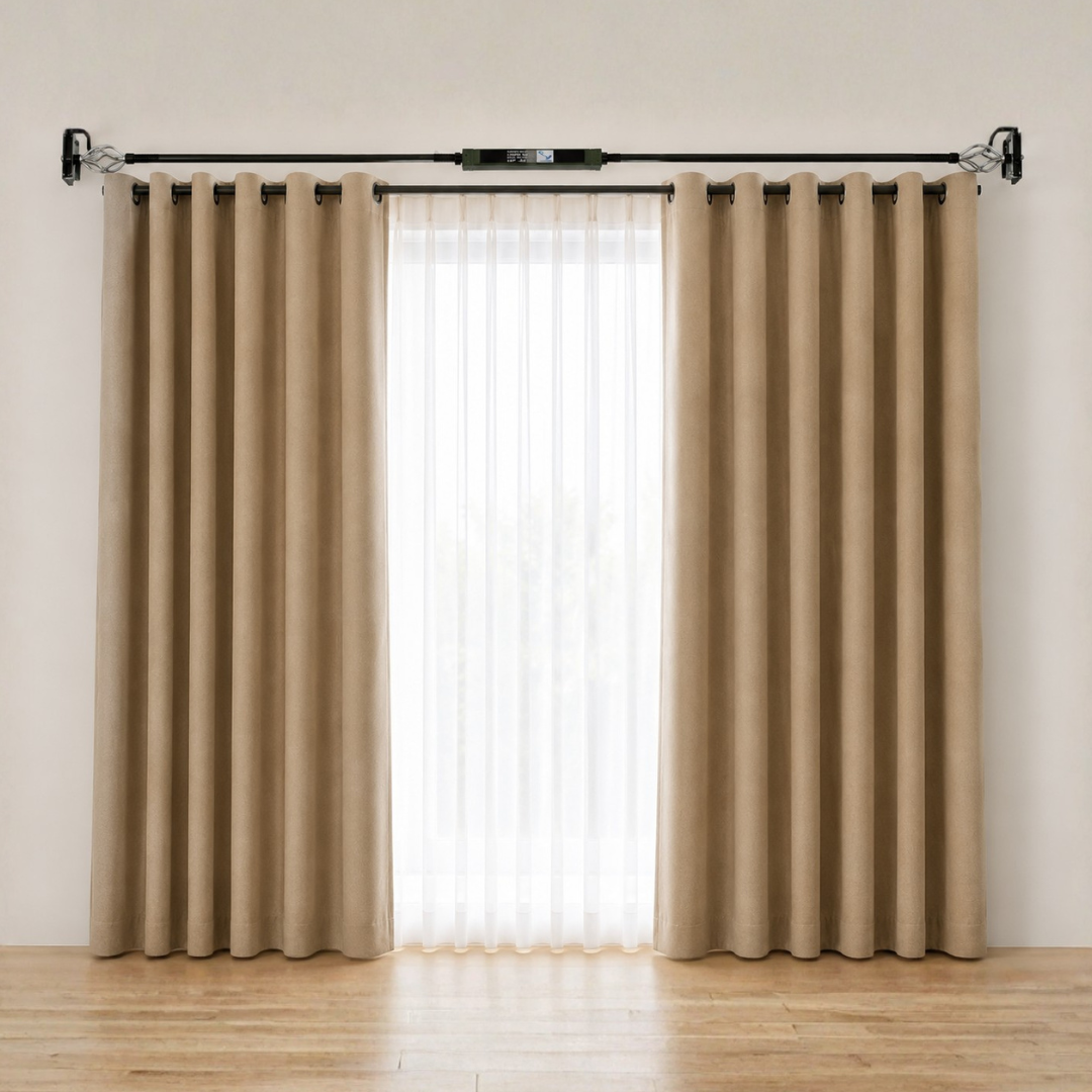 (LLEGANDO 7 DE AGOSTO) Cornisa Extensible para Cortina Negra 48 × 84" | Barra Ajustable para Cortinas | ROD-E-107