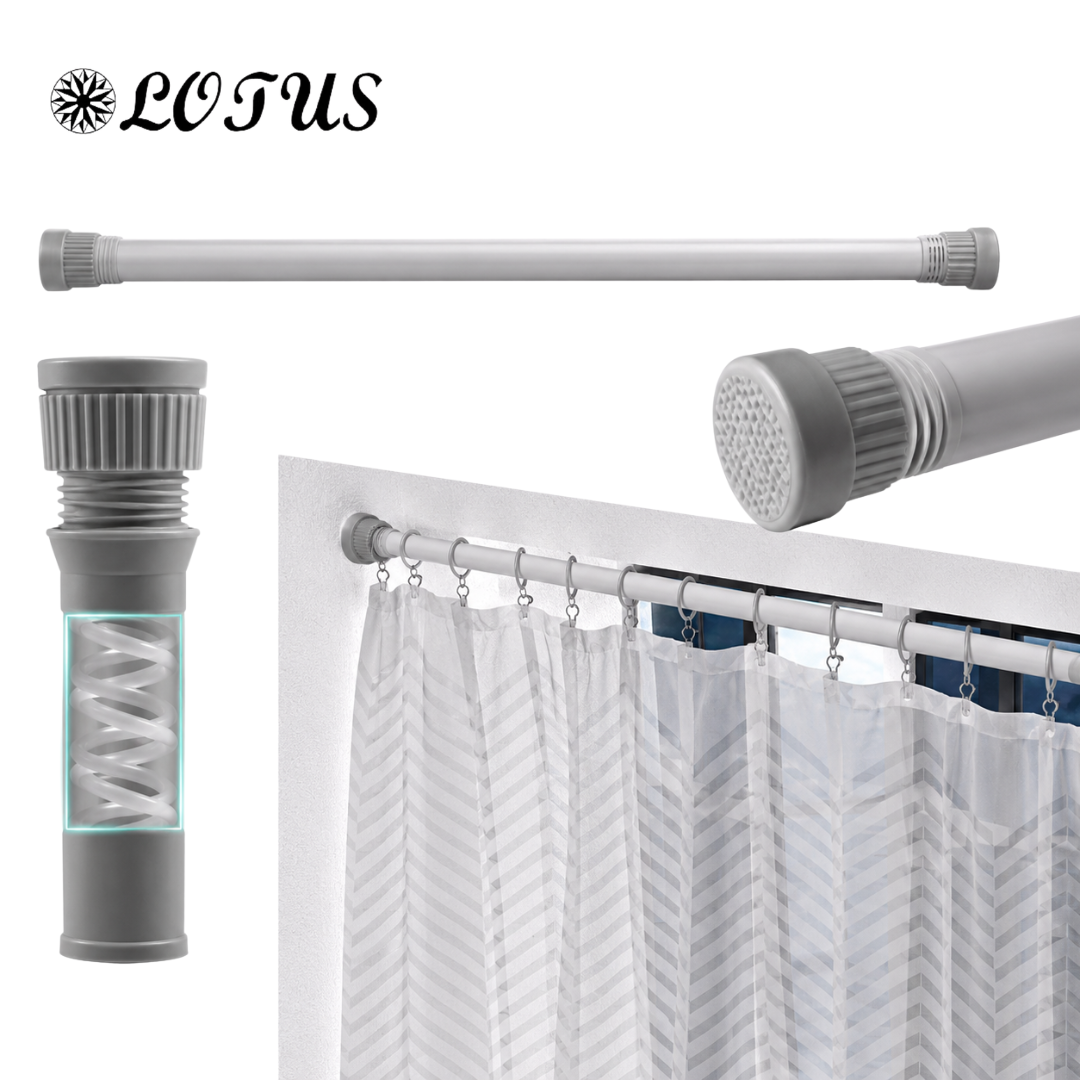 (LLEGANDO 7 DE AGOSTO) Barra Extensible para Cortina de Baño 41"–76" | Barra Ajustable de Presión | Marca Lotus | TSR-11