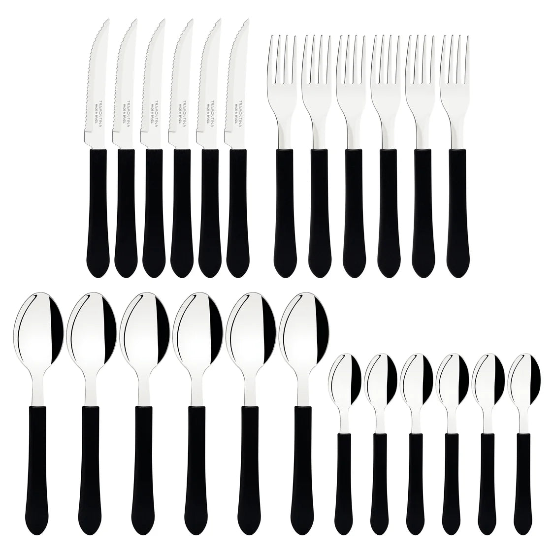 Juego de Cubiertos Tramontina Leme 25 Piezas con Organizador Negro – 23198/022