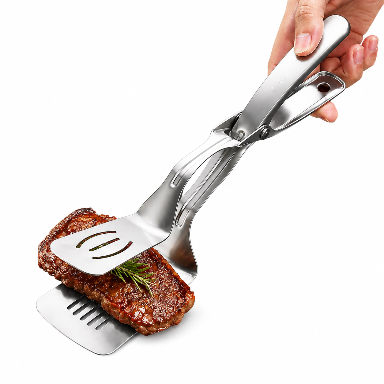 (LLEGANDO 30 DE SEPT) Pinza Espátula Profesional 30cm de Acero Inoxidable SS304 – Pinza Tipo Tijera Ranurada para Cocina y Parrilla | Carne | Hotelero | Hotel | Restaurante 500505