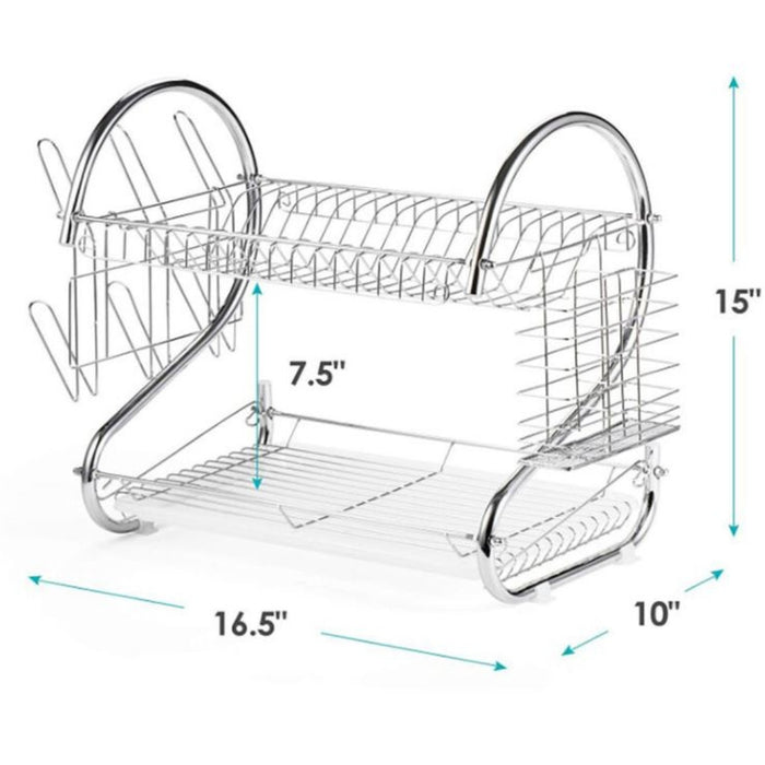 Escurridor de platos acero inoxidable 66 cm de 2 niveles — Carpintec