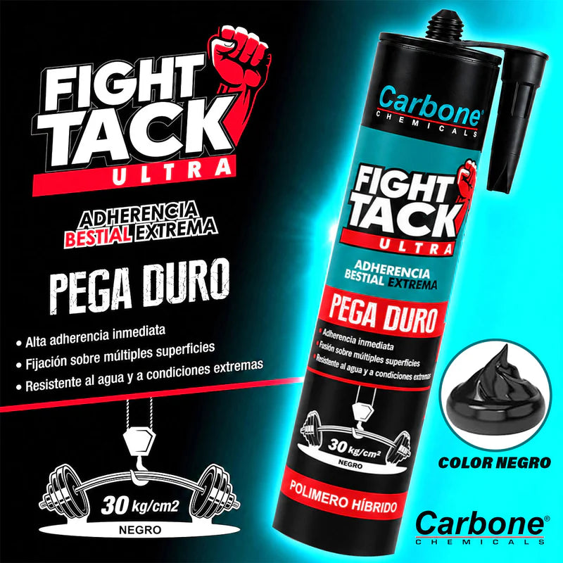 High Tack Carbone Fight Ultra Color Negro 290Ml Agarre Inicial Inmediato 30Kgxcm2 H-0760-FIGHT-ULTRA-NEGRO