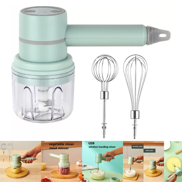 Batidora de Mano & Procesador de Alimento Eléctrica 2en1 LT-9851