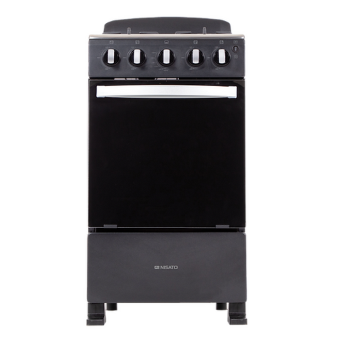 Estufa con Horno de 20" 4 Quemadores Negro Nisato NE-2024RNPHF (D)