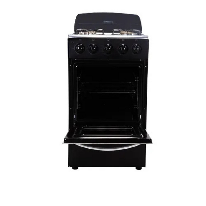 Estufa con Horno de 20" 4 Quemadores Negro Nisato NE-2024RNPHF (D)