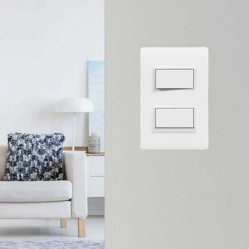 Interruptor Doble 10 Amperios-125Volt 60Hz 1 Vía Color Blanco ELT0395