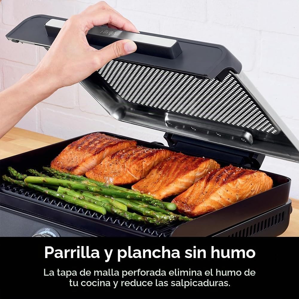 (LLEGANDO 1 DE SEPT) Parrilla Eléctrica Ninja Sizzle 2 en 1 Grill & Griddle 1450W – GR101