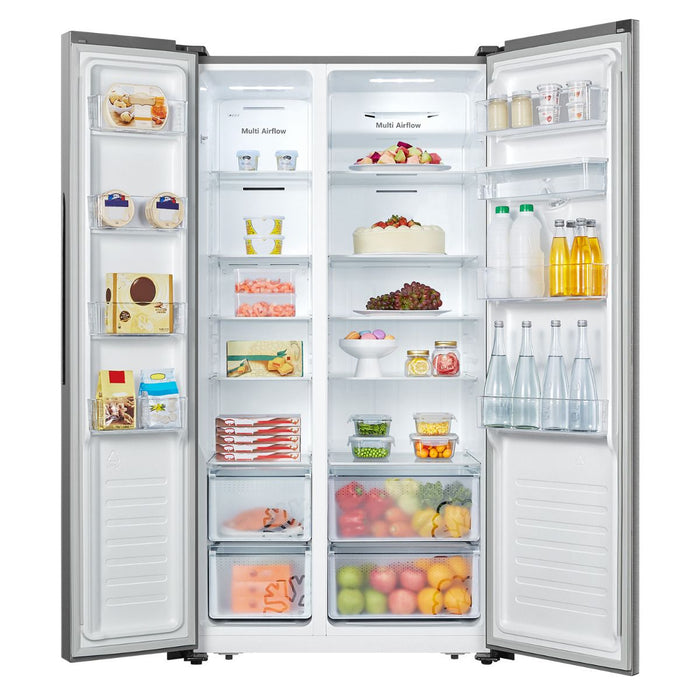 Refrigeradora Hisense Side By Side 18P3 | Dispensador de Agua | Multi Air Flow | No Frost | Inverter | RS19N6ASI