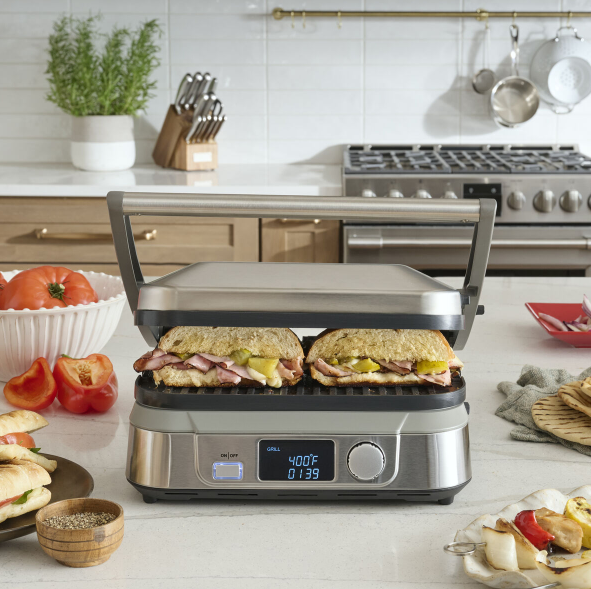 Parrilla Plancha Panini Eléctrica Multifunción 5 en 1 Digital | Cuisinart GR-5BNAS
