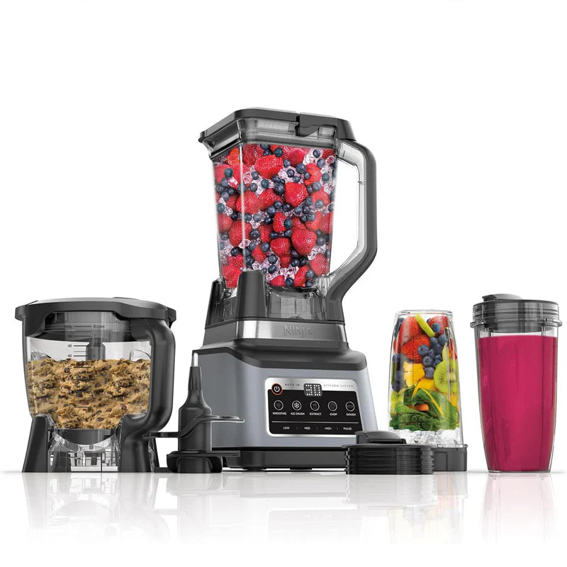 Licuadora 3 En 1 Professional Plus Kitchen System. Sistema De Cocina BN801 De 1400 W. 4 Velocidades Y 5 Programas Iq. Ninja NJS-04-BN801