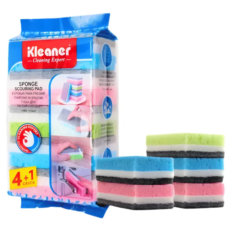 Esponjas Multiusos (10X5.3X3cm). Pack De 5 Unidades. Esponjas Para Fregar Con Fibra Abrasiva GSH002