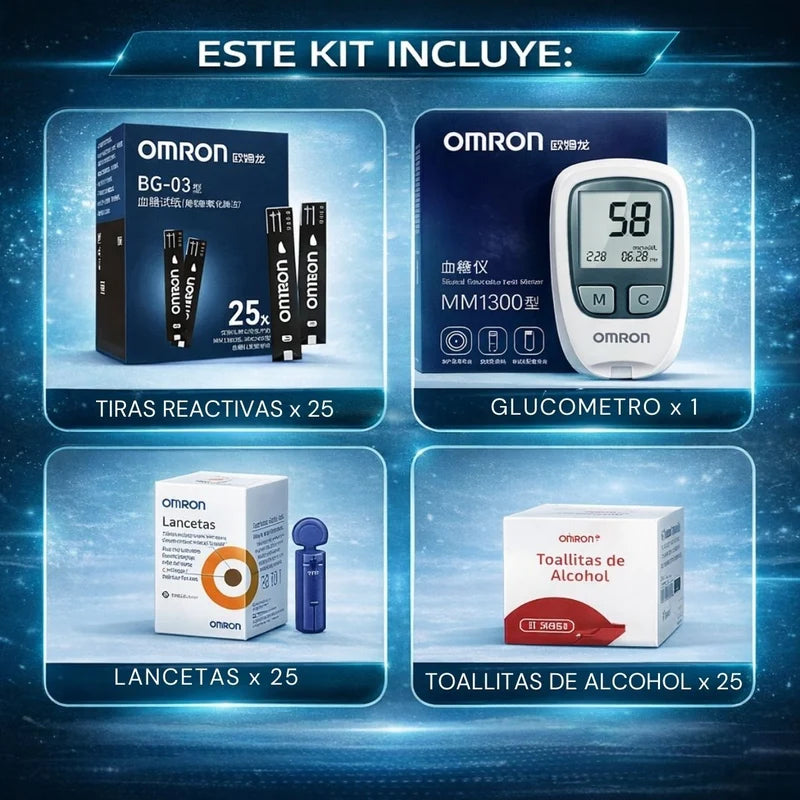 Glucómetro Digital Con 25 Tiras Reactivas, Lancetas Y Toallitas De Alcohol. Medidor De Glucosa Rápido Y Preciso En 6 Segundos LT334