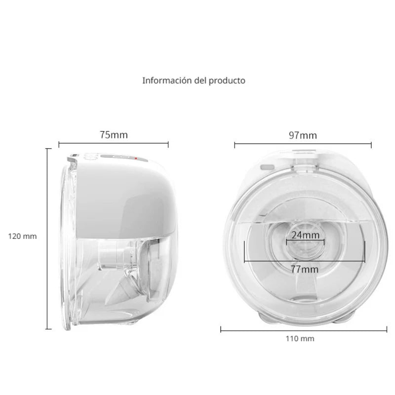 Extractor De Leche Eléctrico. Sacaleche Portátil 3 Modos. Bomba De Leche Manos Libres 40–300 Mmhg, Batería 1200 Mah USB Tipo C. LT573