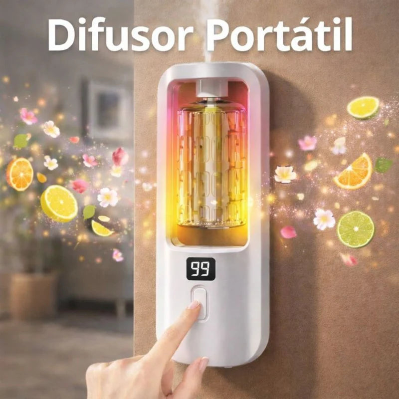 Difusor Aromas De Aceites Esenciales Inalámbrico Recargable De 1200Mah. Dispensador Aromático (0.5L) Con Alcance De 60㎡ (6.1X4x16.5Cm). LT696