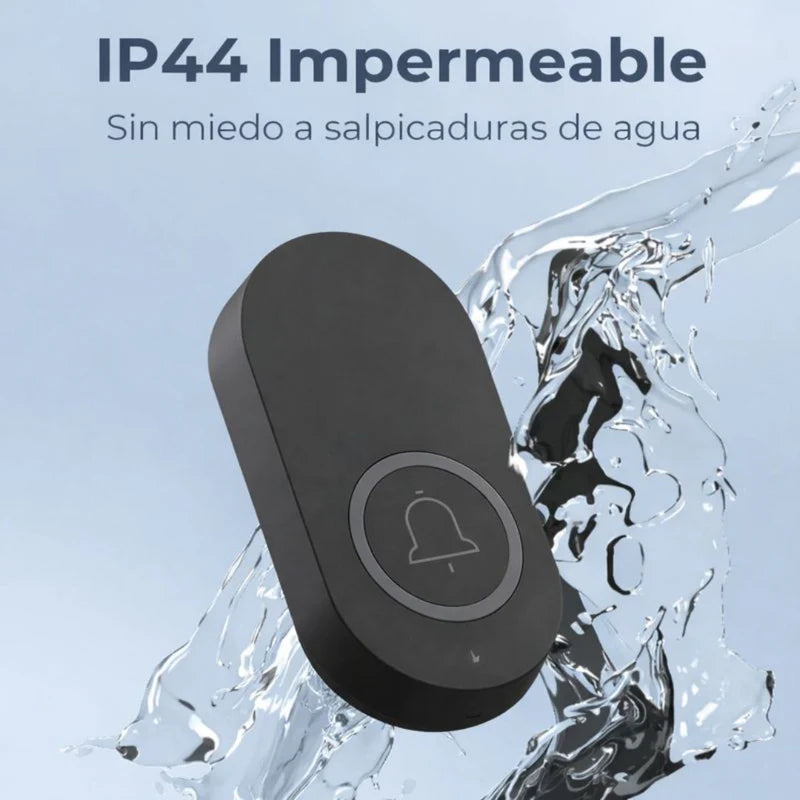 Timbre Inalámbrico Impermeable IP44 De Alcance Largo Hasta 250M. 60 Tonos Ajustables. Color Negro. LT703