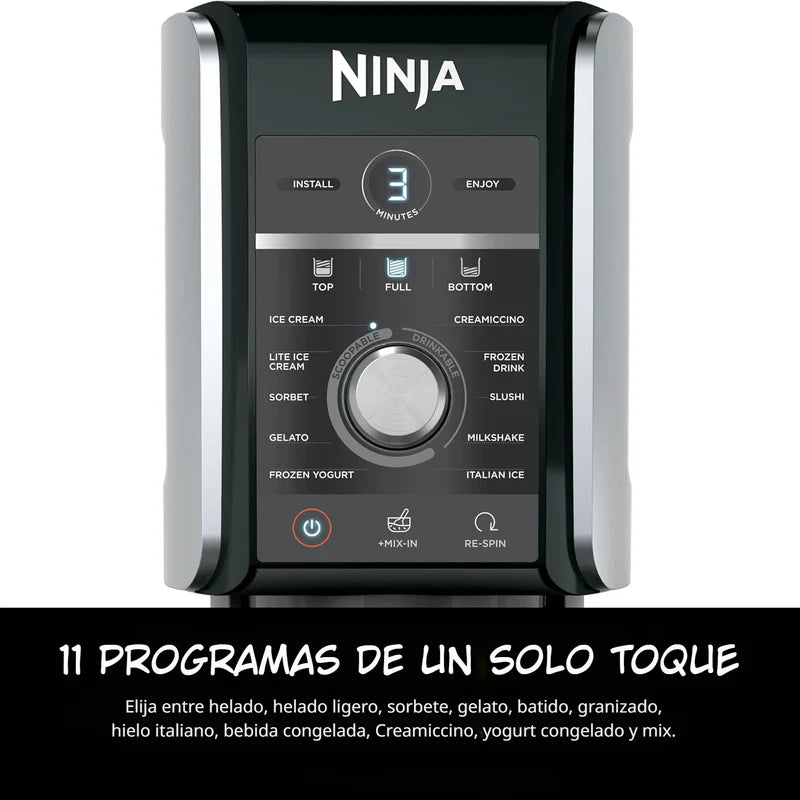 Máquina De Helados Ninja Creami Deluxe. Maquina NC501 Con 11 Programas Y 2 Recipientes XL. Ninja NJS-08-NC501