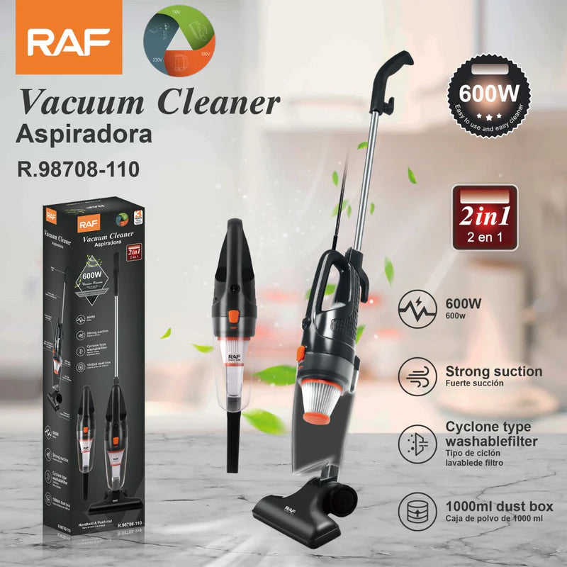 Aspiradora Eléctrica 2 En 1 600W 110V. Aspiradora Vertical Y De Mano Con Filtro Lavable. Depósito De Polvo De 1L. R.8708-110