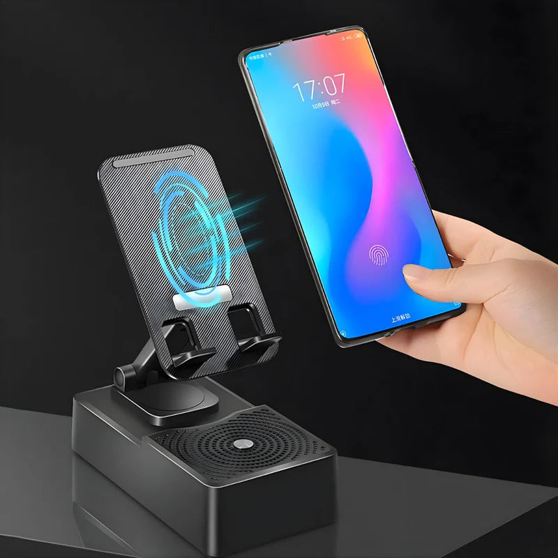 Power Bank Multifunción 3 En 1. Cargador Portátil Para Celular Smartphone. Soporte Ajustable Con Bocina Bluetooth Integrada. TEM-012