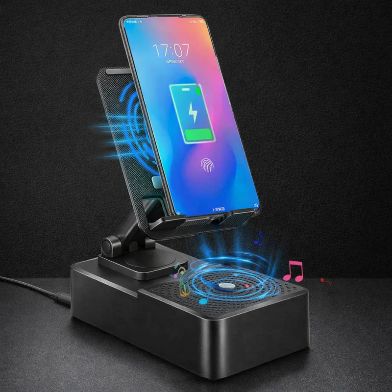 Power Bank Multifunción 3 En 1. Cargador Portátil Para Celular Smartphone. Soporte Ajustable Con Bocina Bluetooth Integrada. TEM-012