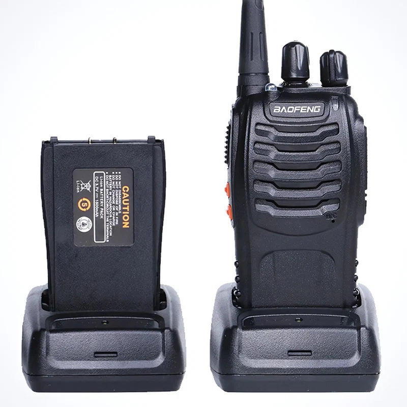 Radios Walkie Talkie De 2 Vías Y 16 Canales. Recargables Con Base De Carga. Color Negro (Pack De 4). TU210