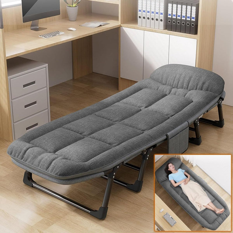 Cama Auxiliar Plegable Catre Portátil. Silla Reclinable Convertible En Cama. Catre Con Respaldo Ajustable. 66*190Cm TU255 Selecto