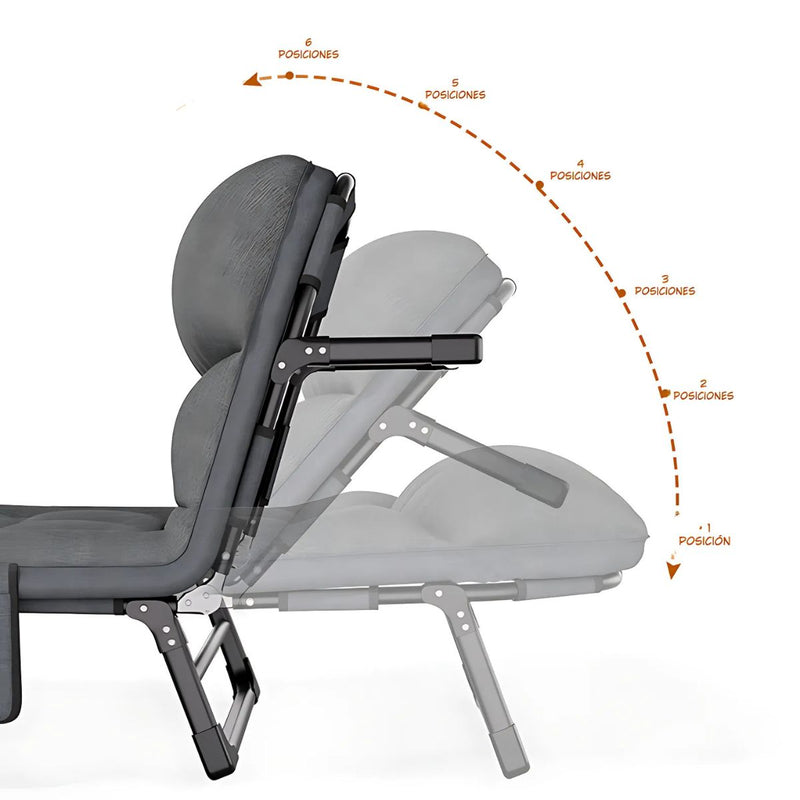 Cama Auxiliar Plegable Catre Portátil. Silla Reclinable Convertible En Cama. Catre Con Respaldo Ajustable. 66*190Cm TU255 Selecto