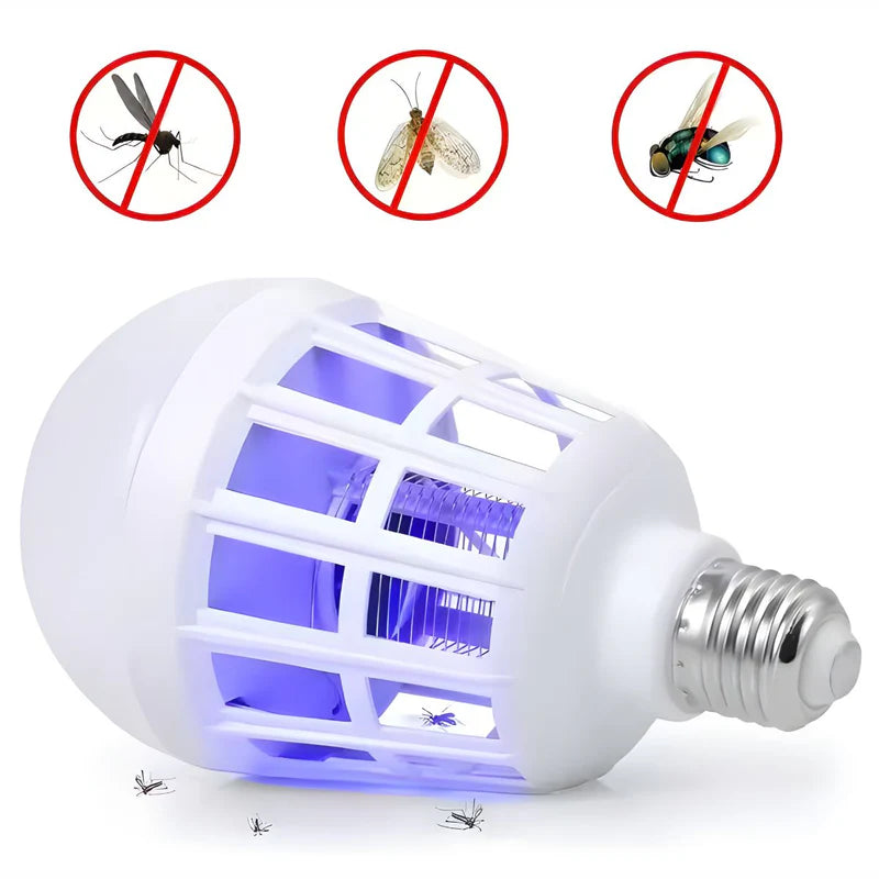 Foco Bombillo Mata Mosquitos. Lámpara Antimosquitos LED 15W 110V Con Luz Ultravioleta. Foco Mata Insectos. Luz Nocturna Repelente. TU351