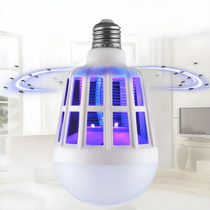 Foco Bombillo Mata Mosquitos. Lámpara Antimosquitos LED 15W 110V Con Luz Ultravioleta. Foco Mata Insectos. Luz Nocturna Repelente. TU351