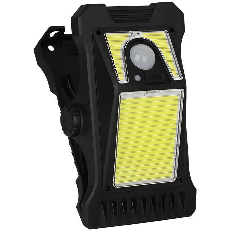 Lámpara Solar LED Para Exterior Con Sensor De Movimiento. Foco De Pared Con Clip Y Panel Solar. Luz Para Jardines O Patios. TU373